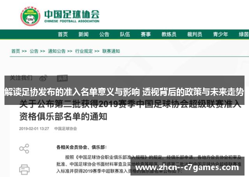 解读足协发布的准入名单意义与影响 透视背后的政策与未来走势